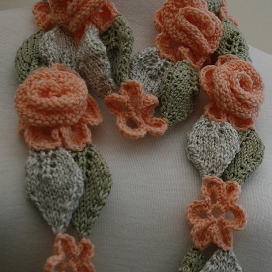 SALE  - Rambling rose scarf 