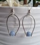 925 Silver & Blue Crackled Agate Dangle Drop Earrings Earings Gift Jewellery - Image 1
