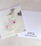 SALE Hand Stitched Alphabet Card, Initial J Card, Embroidered Letter Card - Image 5