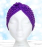 Crochet headband, ear warmer. Ladies purple twist ear warmer. Purple headband. - Image 2