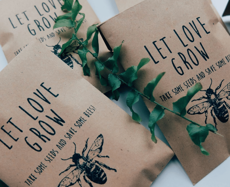 Save The Bees Wild Flower Seed Packets Wedding Favours Eco Friendly