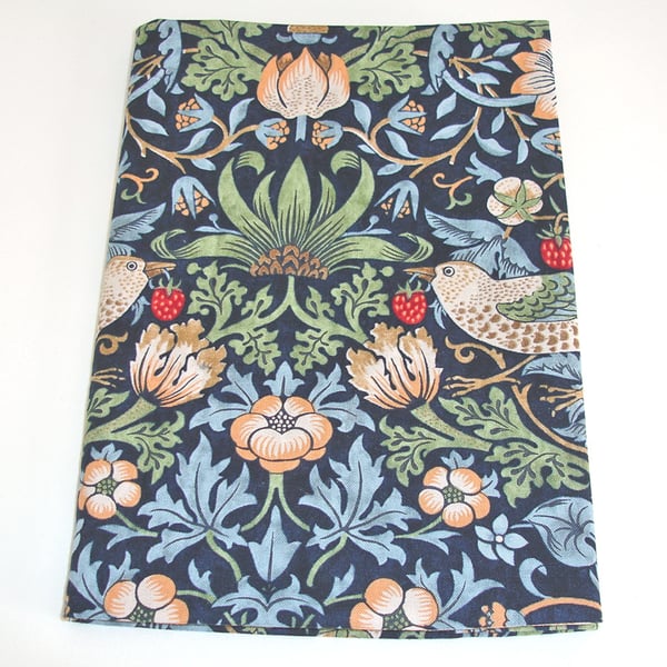 Book Cover A5 Notebook Cover William Morris The Strawberry Thief Birds Blue