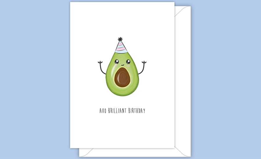  Funny Birthday Card, Avocado