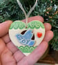 Small JOY heart decoration green - Image 4