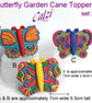 Set Of Three Colourful Butterfly Garden Cane Toppers Ornaments  (2) - Image 2