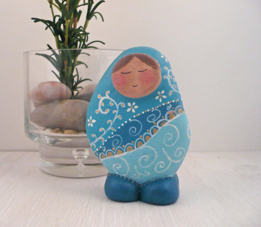 Painted Pebble Baboushka 