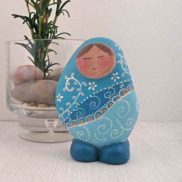 Painted Pebble Baboushka 