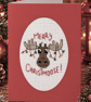 Merry Christmoose Handmade Cross Stitch Christmas Card – Funny Moose Design