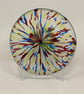 Clear and Coloured 'Frit Stretch' Fused Glass Bowl