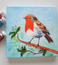 Robin Garden Bird. Original painting - Image 4