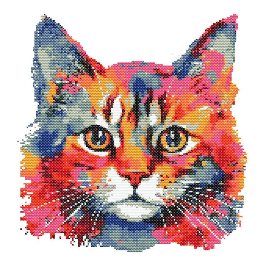 RAINBOW CAT - Cross Stitch Pattern - Cross Stitch Chart