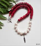 Designer Red Bamboo Eco Coral & Baroque Freshwater Culture Pearl Necklace  - Image 6