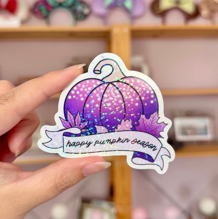 Happy Pumpkin Season Die Cut Sticker, Autumn Sticker.