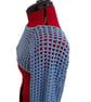  Mesh Crochet Crop Top, Sexy Cotton Shrug, Blue Netting Shrug with Long Sleeves - Image 6