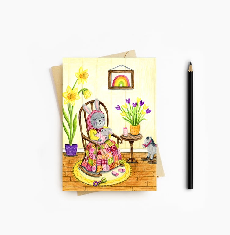 Rabbit Mother Card - Blank Card - Greeting Card