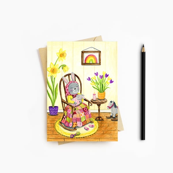 Rabbit Mother Card - Blank Card - Greeting Card