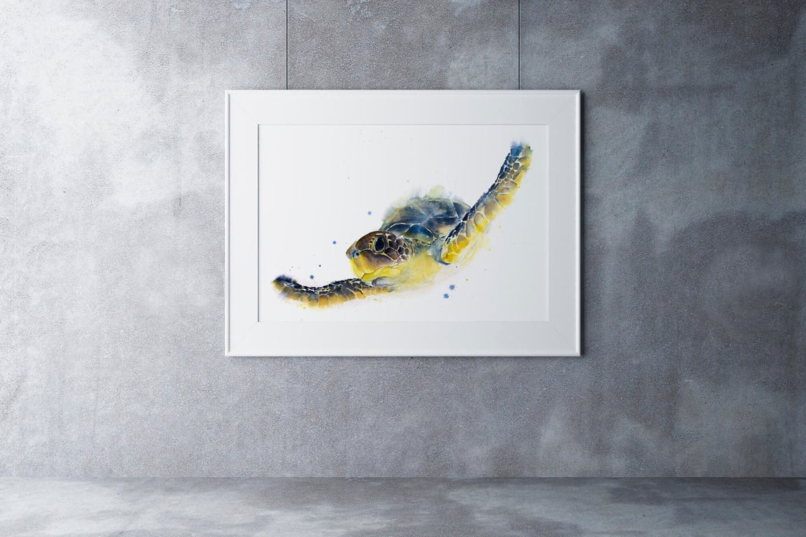 Turtle Watercolour Painting - Signed Limited Edition Print