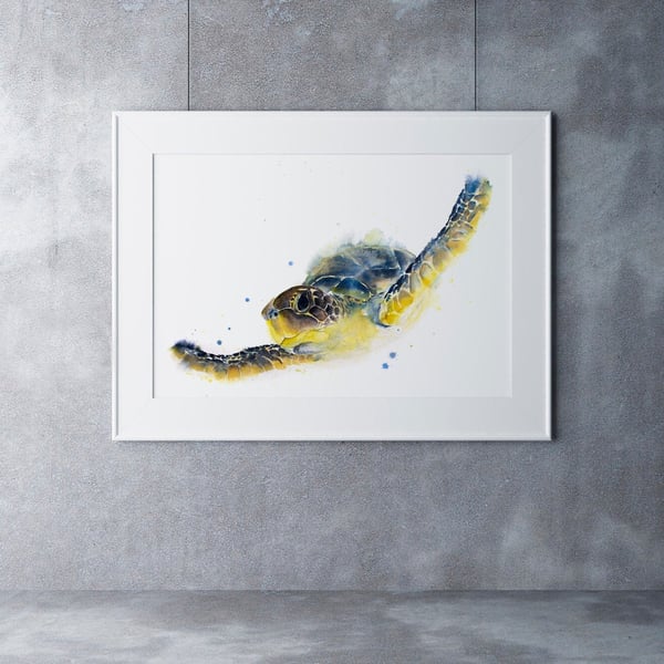 Turtle Watercolour Painting - Signed Limited Edition Print