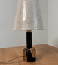 Ebony Wood Table Lamp with Lampshade