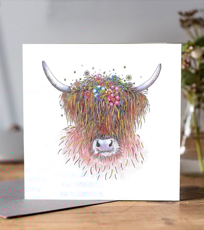 Flora the Highland Cow Greeting card 