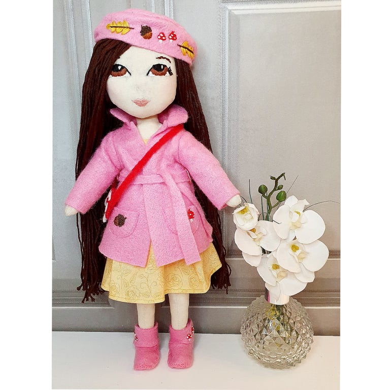 Olivia - Autumn themed, Vintage style, Handmade Heirloom doll
