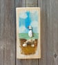 Handmade Puffin Wall Art, Coastal Pebble Picture, One-of-a-Kind Beach House Gift - Image 2