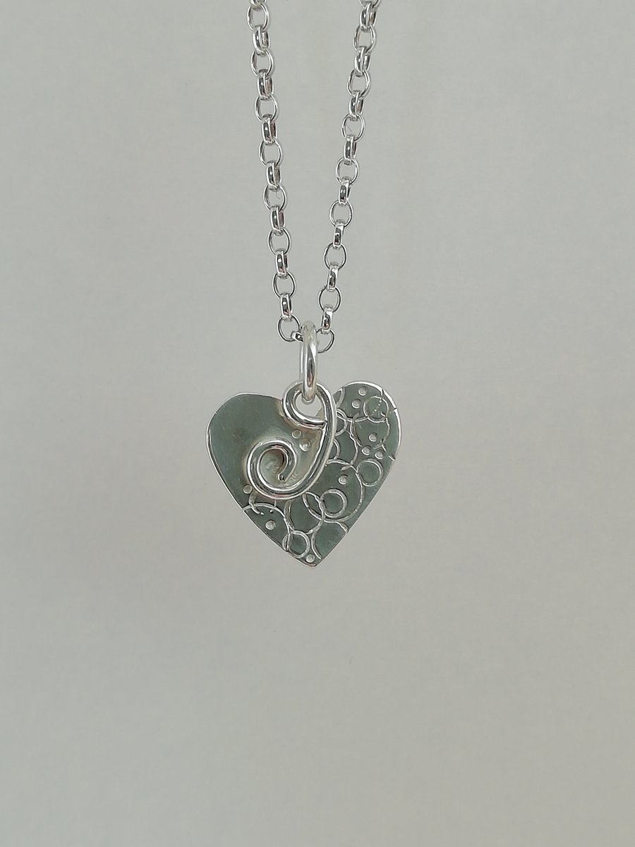 Small Textured Silver Heart