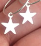 Sterling Silver Star Charm Hoop Earrings - Image 4