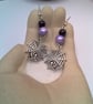 Silver Plated Spider's Web Earrings with Choice of Bead Colours, Spider Earrings - Image 4