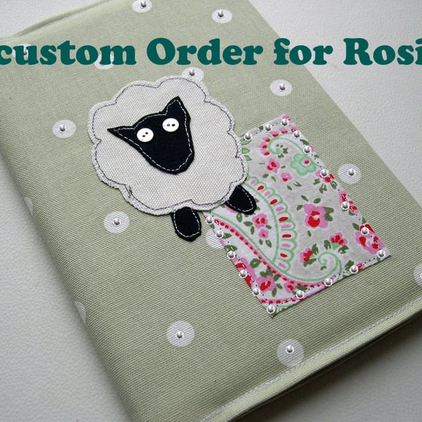 A5 CUSTOM ORDER FOR ROSIETextile Yorkshire Sheep with bling 