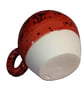 Ceramic wheel thrown Red and black Speckled Round Huggable mug . - Image 4