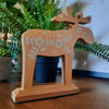 Scandi Dala The Big Moose Flowerful Xmas Ornament Handmade Wooden Hygge Deco