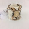 Small Hare mug, hand painted child half cup, coffee
