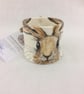 Small Hare mug, hand painted child half cup, coffee - Image 1