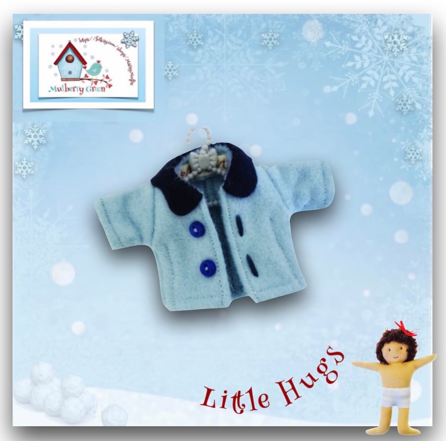 Reserved for Kat Pale Blue Jacket with a Navy collar to fit the Little Hugs