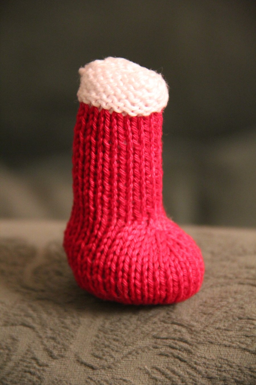 Hand Knitted Christmas Stocking Catnip Toy