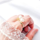 Lily of the Valley Adjustable Ring, Floral Ring