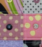 Purse with Button Embellishment. Zipped and Lined. Pieced Patchwork . Pinks. - Image 2