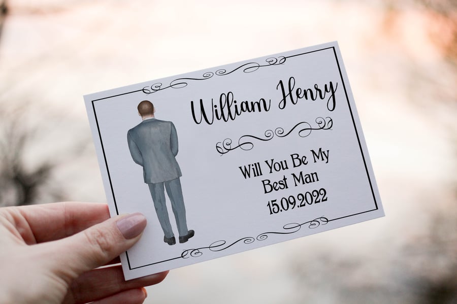 Best Man Wedding Card, Will You Be My Best Man Card, Custom Wedding Card