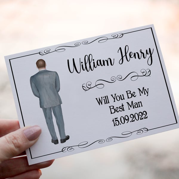 Best Man Wedding Card, Will You Be My Best Man Card, Custom Wedding Card