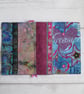 SOLD - A6 Reusable Patchwork Notebook Cover - Dreamer in Blues & Pinks - Image 3