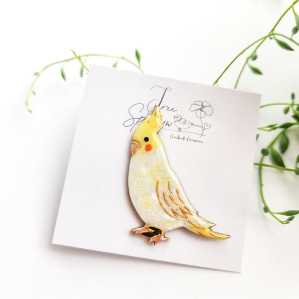 Hand-painted Bird Brooch