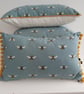 Sophie Allport Bees  Cushion Cover with Black  Pom Poms - Image 5