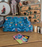 Botanical wristlet clutch purse in Rifle Paper fabric with hand stitched frame - Image 3