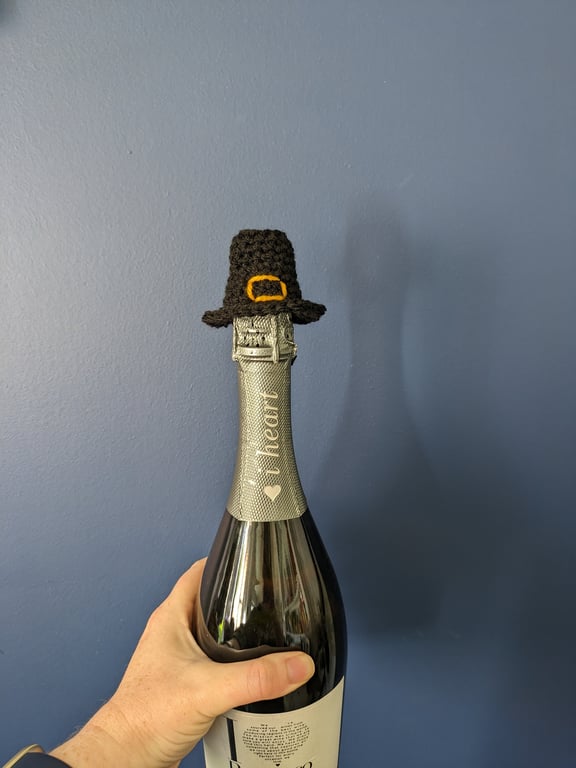 Thanksgiving Pilgrim Mini Hat, Bottle Cost Decor, Harvest, Fall, Autumn Decorati