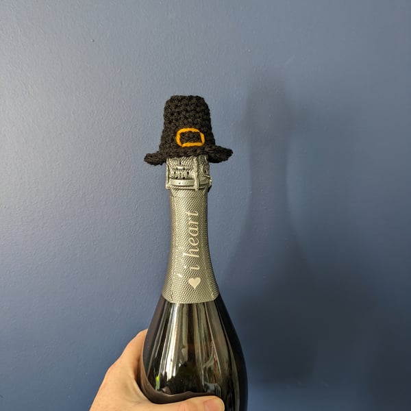 Thanksgiving Pilgrim Mini Hat, Bottle Cost Decor, Harvest, Fall, Autumn Decorati