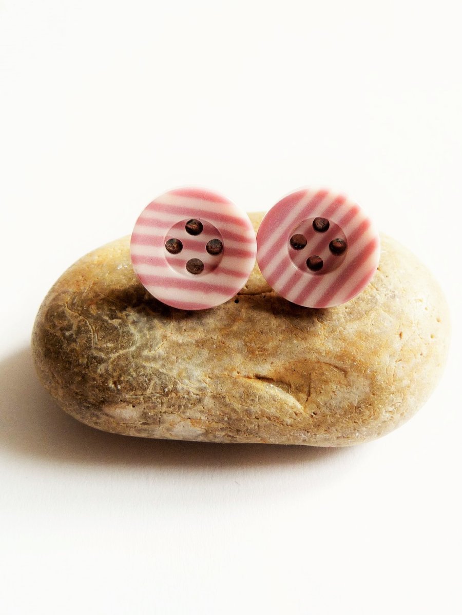 Pink stripe earrings - FY001