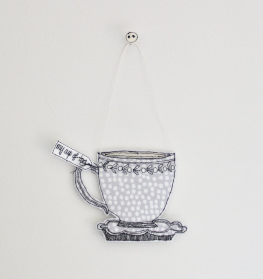'My Cup of Tea' Cup and Saucer - Hanging Decoration