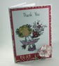 Thank you card - girl with bouquet of flowers - Image 4