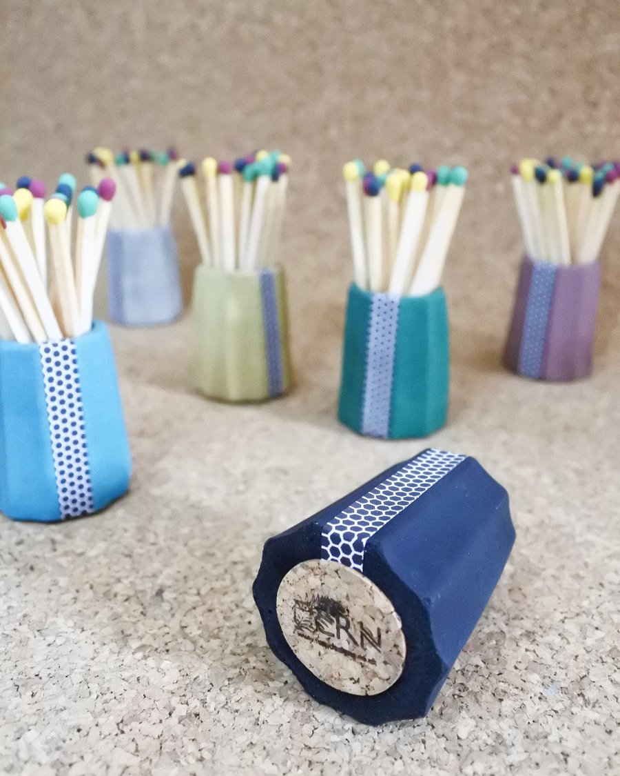 Match Stick Pot - Match Holder - match sticks included